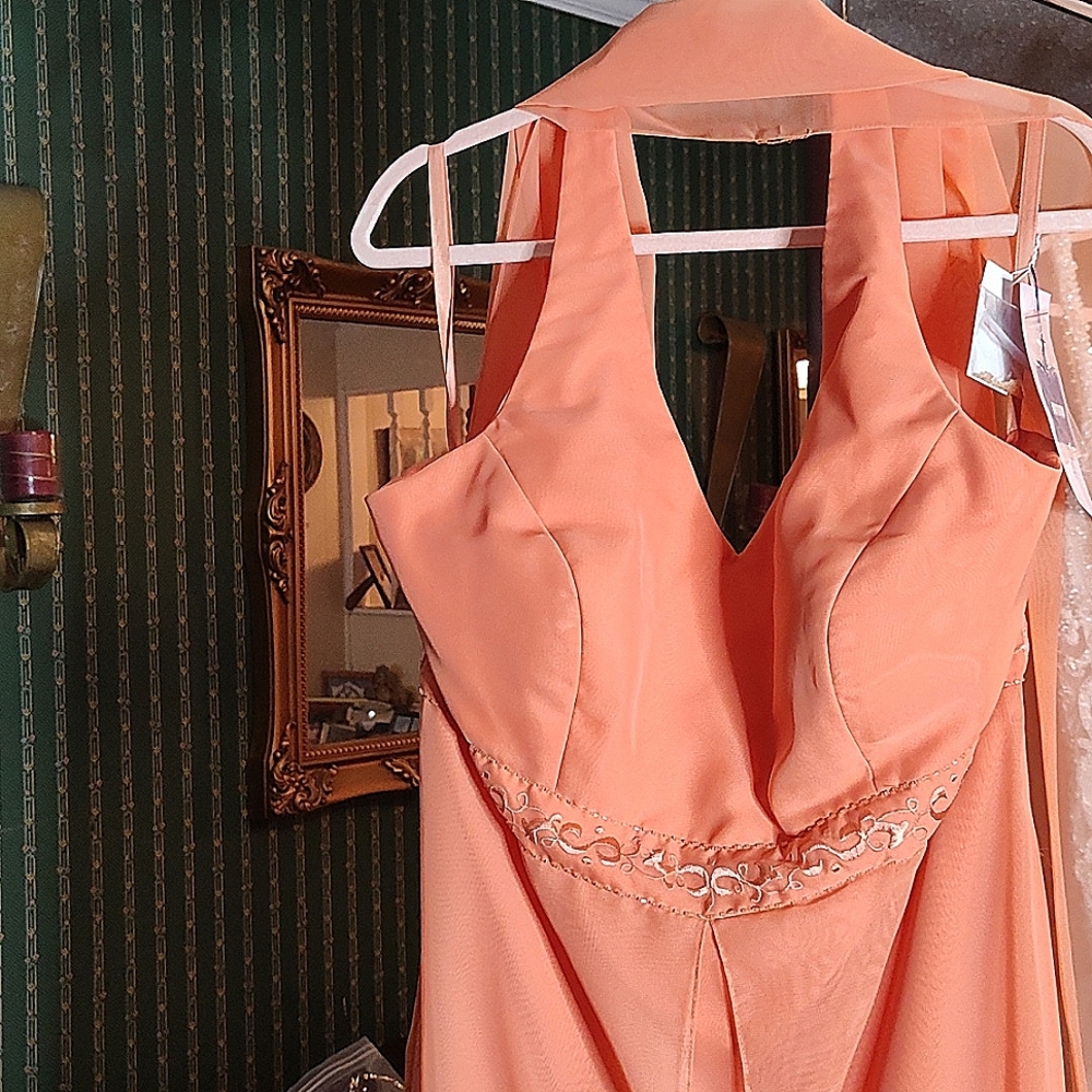 Formal peach gown